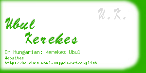ubul kerekes business card